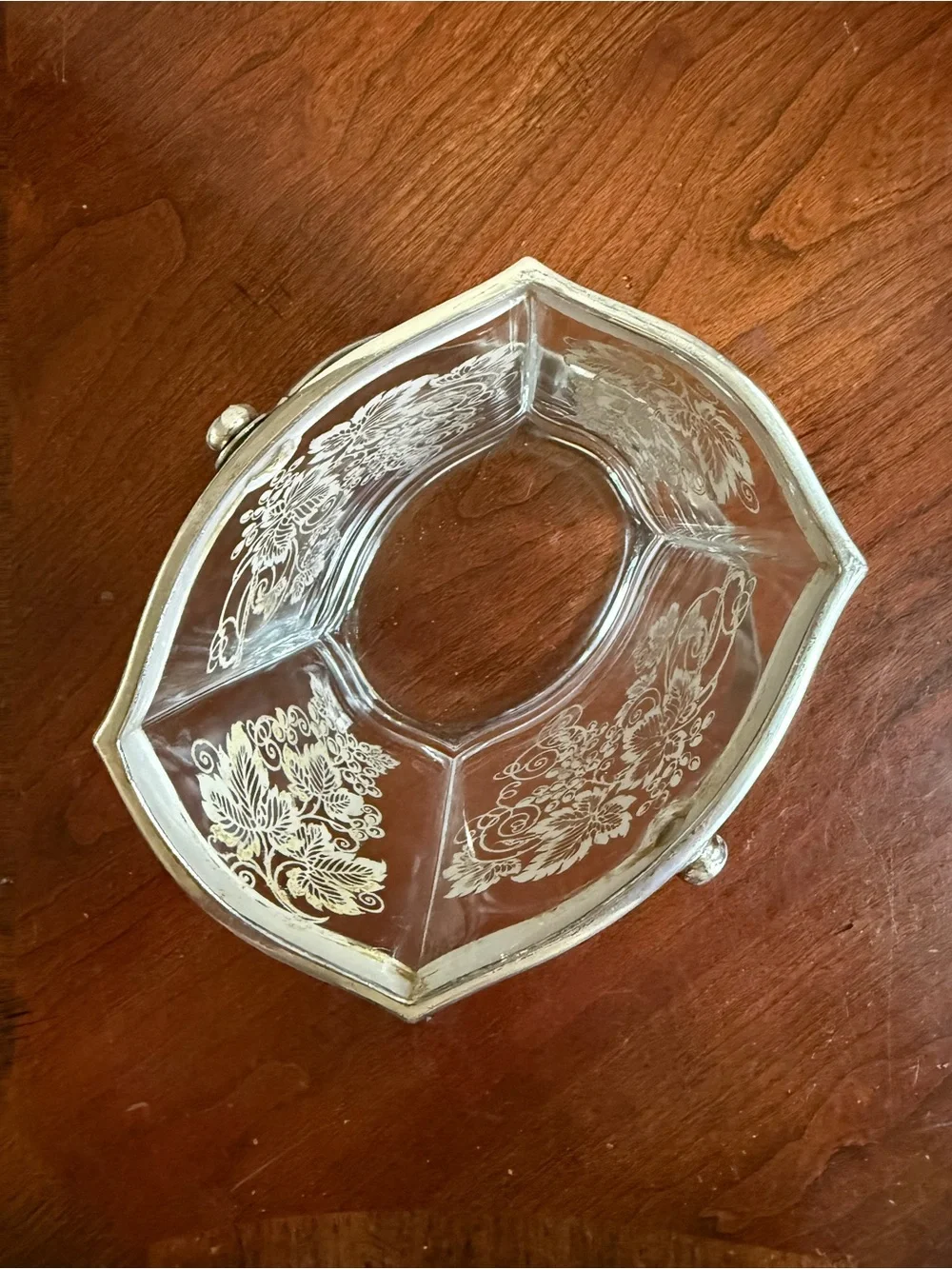 Vintage Fostoria sterling silver overlay ice bucket